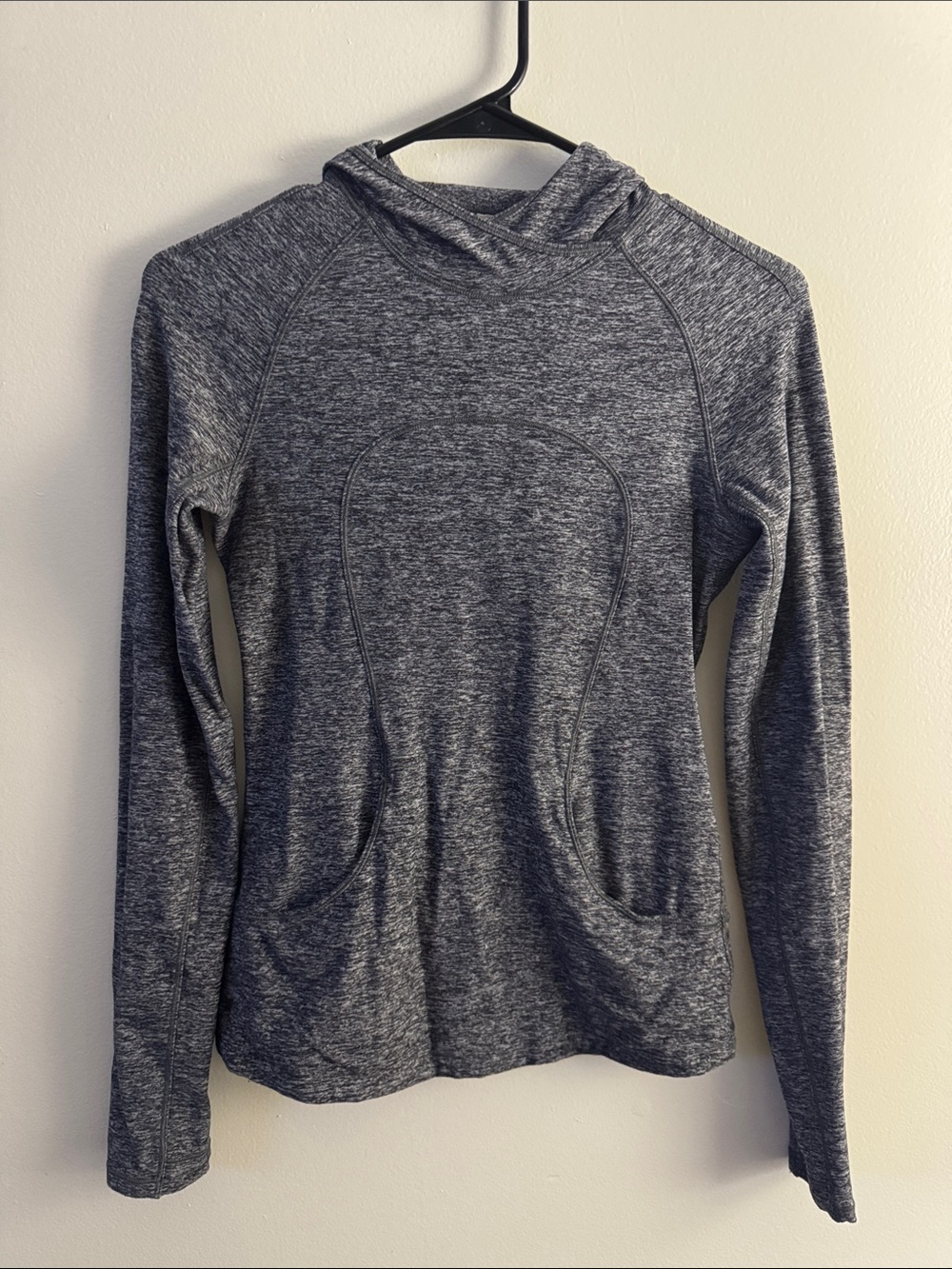lululemon athletica Gray Hooded Long-Sleeve Top